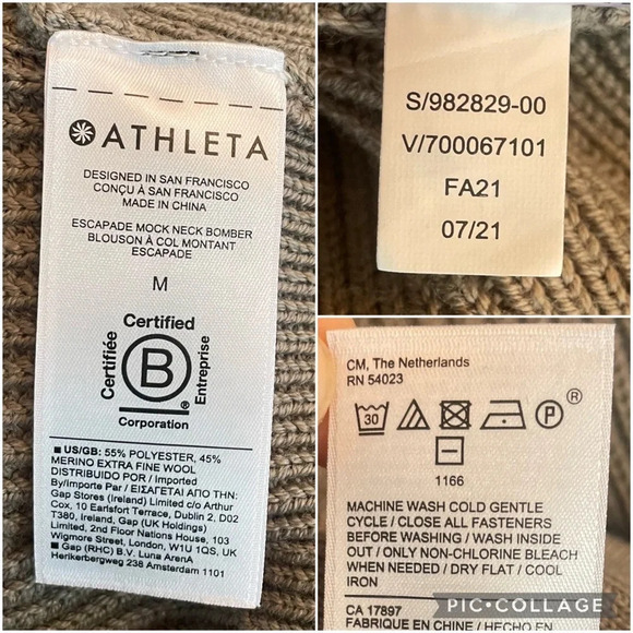 Athleta (Fall 2021) Escapade Mock Neck Bomber Sweater Jacket Medium - Picture 6 of 11